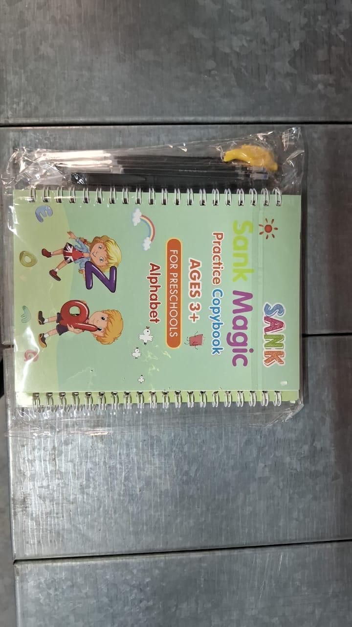 ✨Magic Practice Copybook📚, (4 Book + 1 Pen+ 10 Refill +1 Grip)✍