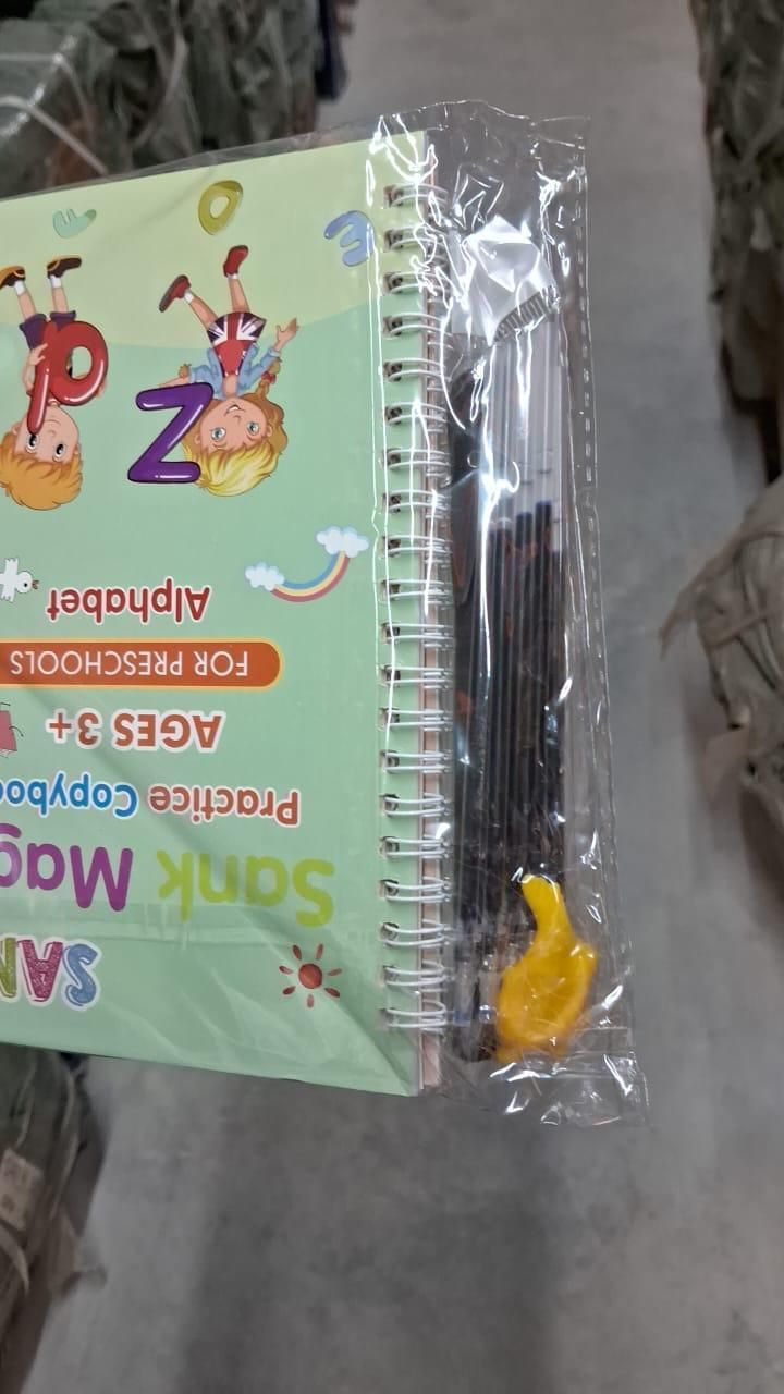 ✨Magic Practice Copybook📚, (4 Book + 1 Pen+ 10 Refill +1 Grip)✍