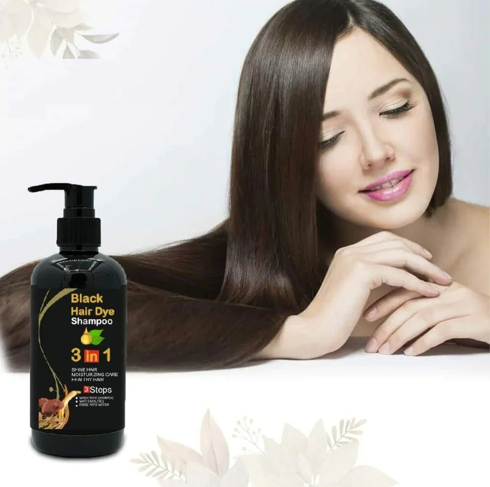 3-IN-1 BLACK HAIR DYE SHAMPOO (AYURVEDIC NO SIDE EFFECT) - Buy 1 Get 1 Free 🔥