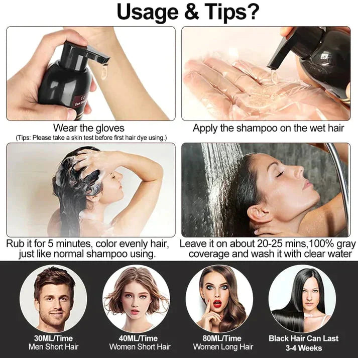 3-IN-1 BLACK HAIR DYE SHAMPOO (AYURVEDIC NO SIDE EFFECT) - Buy 1 Get 1 Free  🔥