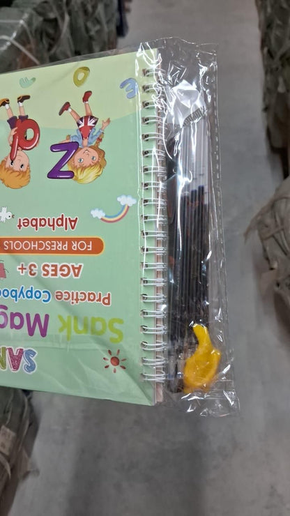 ✨Magic Practice Copybook📚, (4 Book + 1 Pen+ 10 Refill +1 Grip)✍