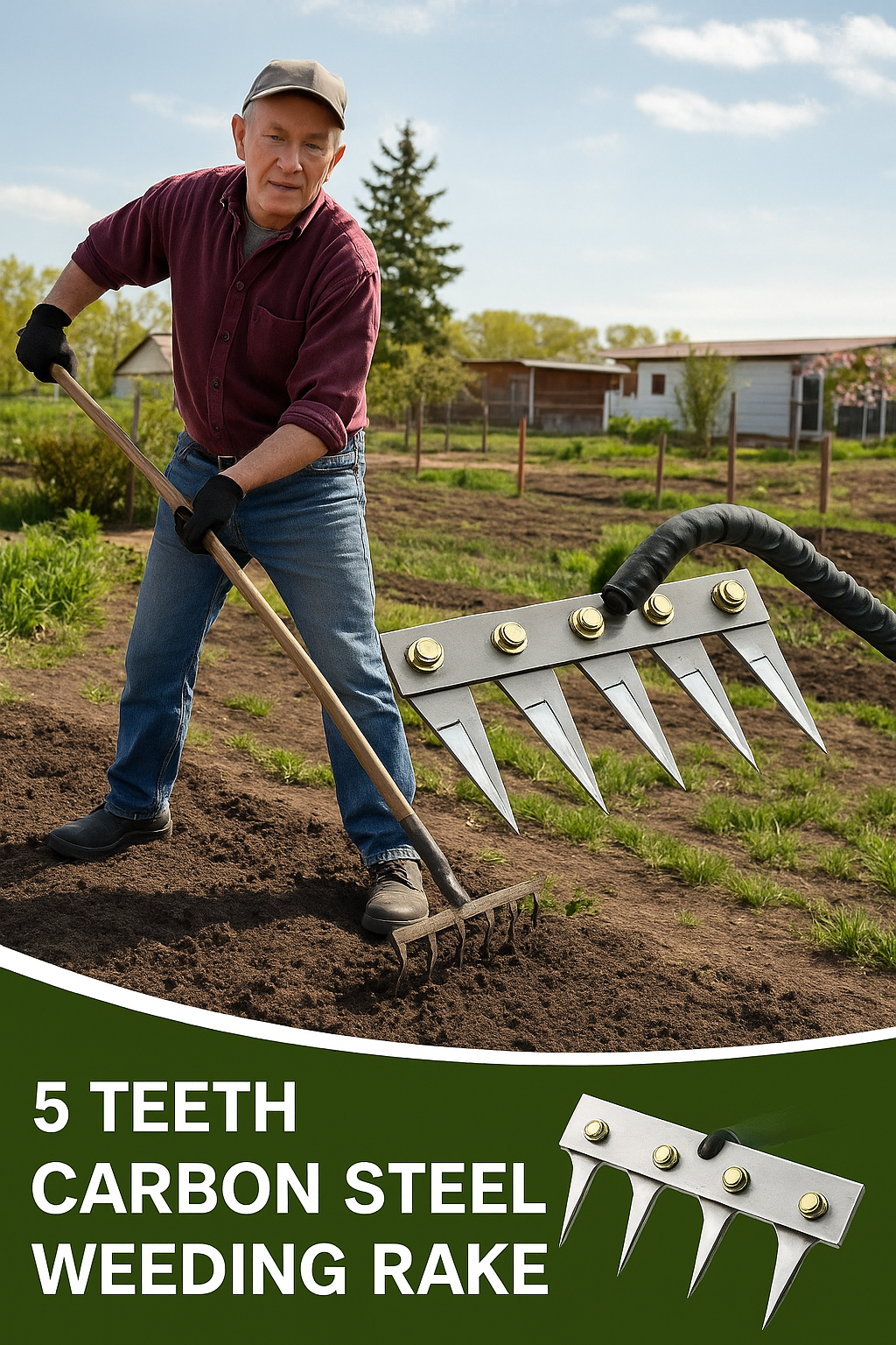 Powerful 5-Teeth Garden Tool for Effortless Weeding 🌿